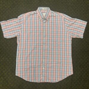 Peter Millar Seaside Finish Mens XL Short Sleeve Button Down Tattersall Shirt